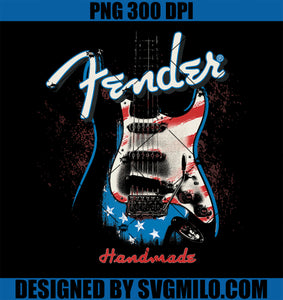 Fender Handmade Guitars 4th Of July American Flag PNG