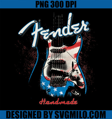 Fender Handmade Guitars 4th Of July American Flag PNG