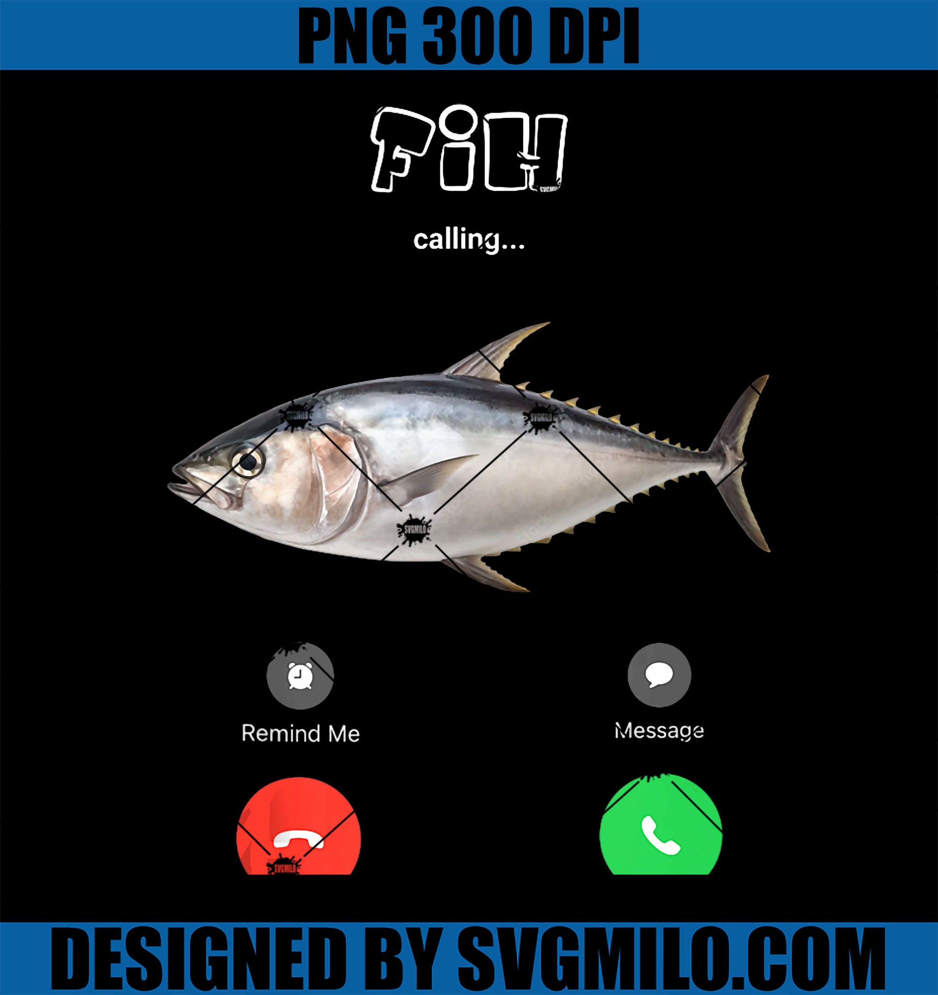 Fih Calling Remind Me PNG, Message Decline Accept Phone Call Fish PNG