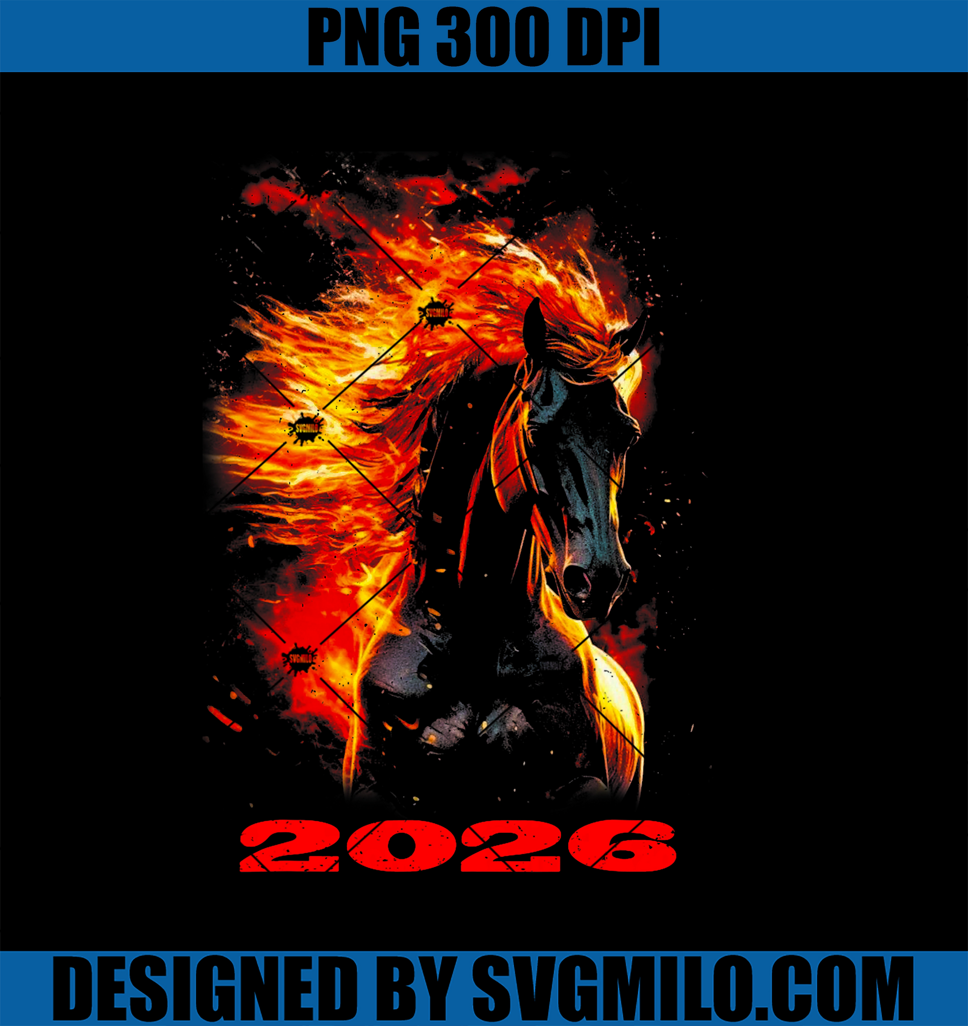 Fire Horse 2026 PNG, Year Of The Horse Chinese New Year PNG