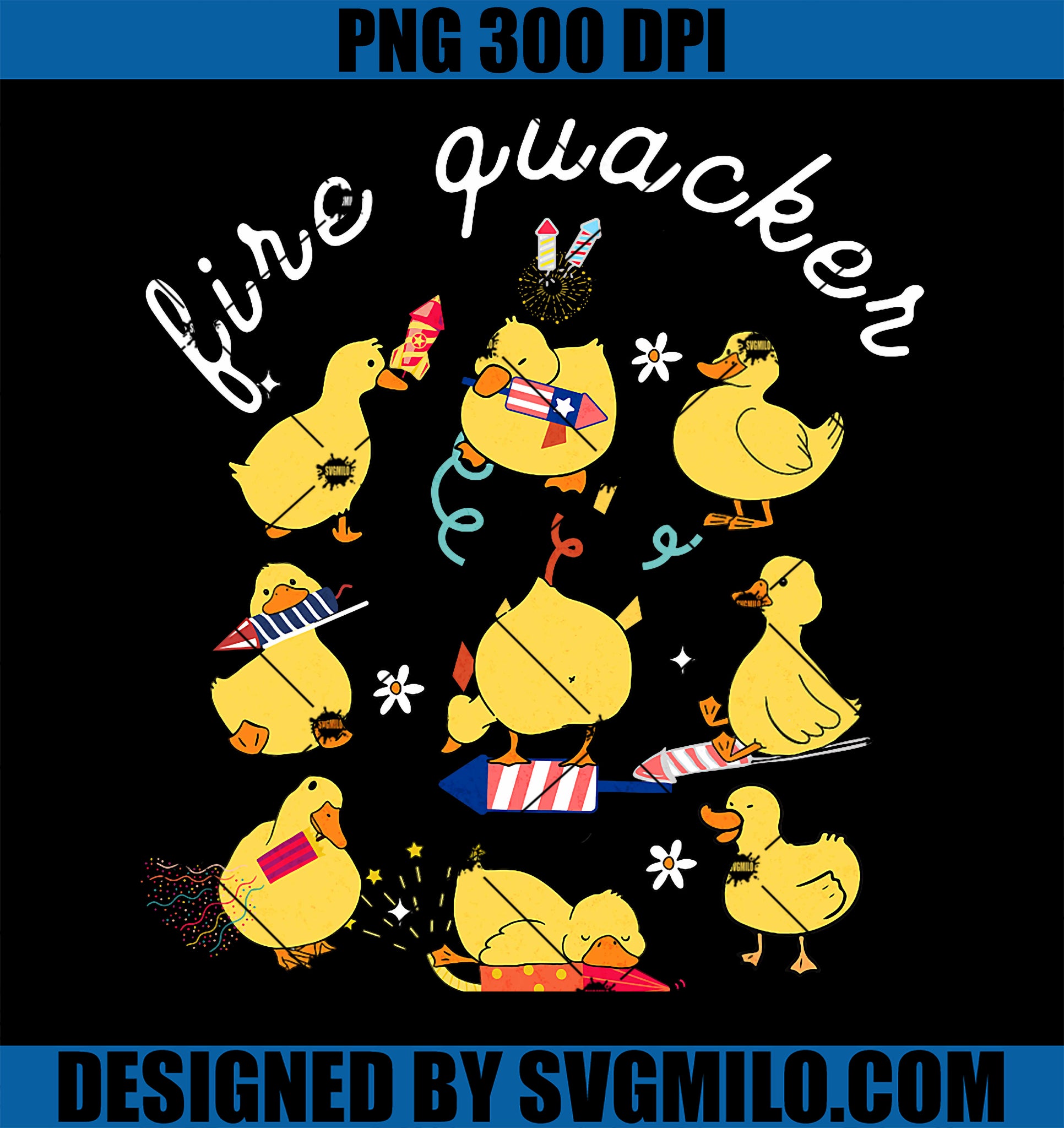 Fire Quacker PNG, Fourth Of July Patriotic USA Women Doodle Ducks PNG