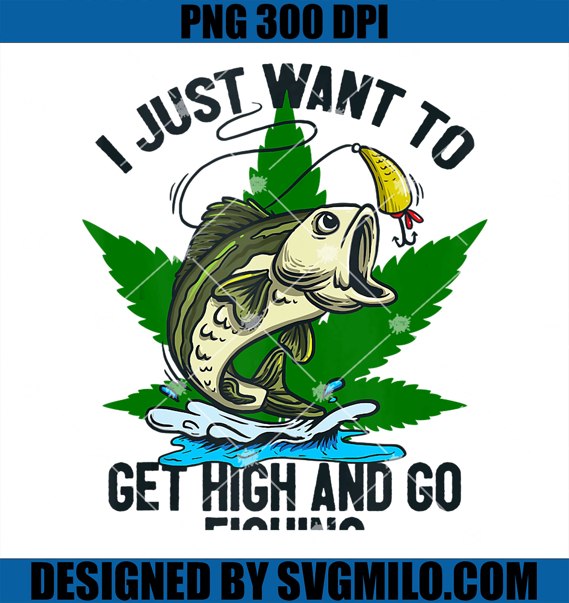 Fishing And Weed Marijuana Stoner Pothead Cannabis Fisherman PNG