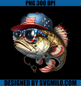 Fishing & Fisherman American Flag Patriotic PNG