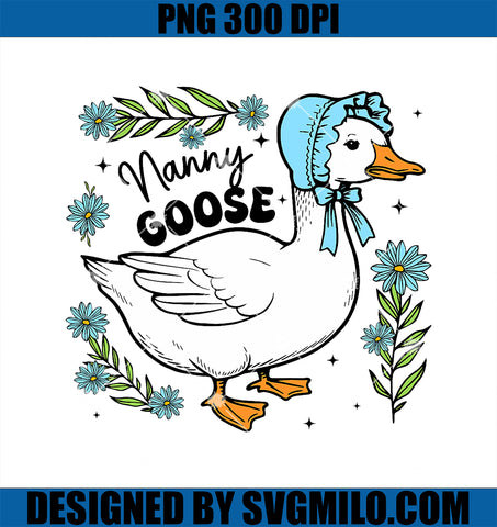 Floral Nanny Goose Cute PNG, Silly Goose Mother's Day PNG
