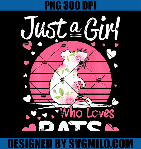 Floral Rat Vintage Just A Girl Who Loves Rats PNG