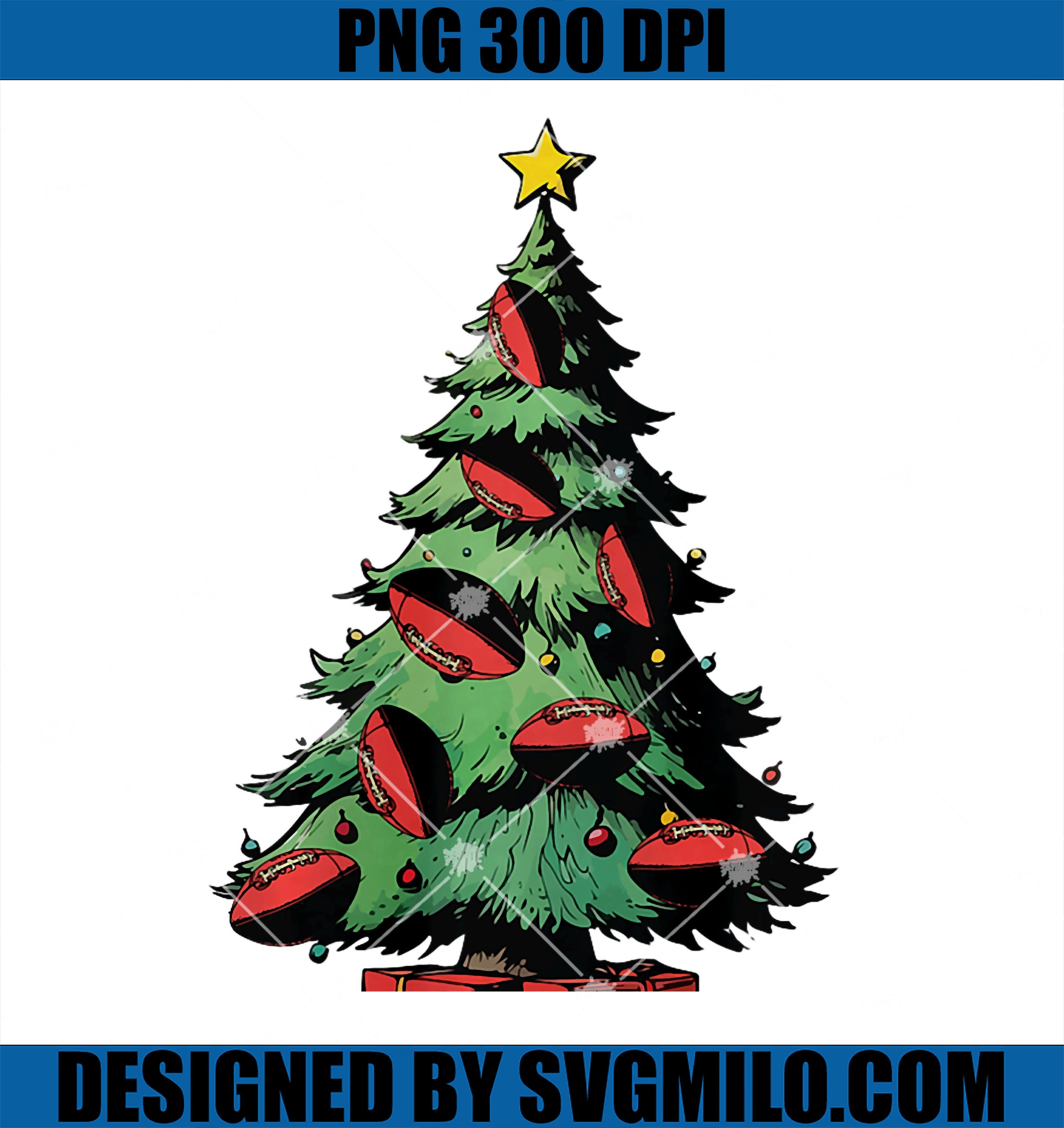 Football Christmas Tree PNG, Funny Football Premium Tri-Blend PNG