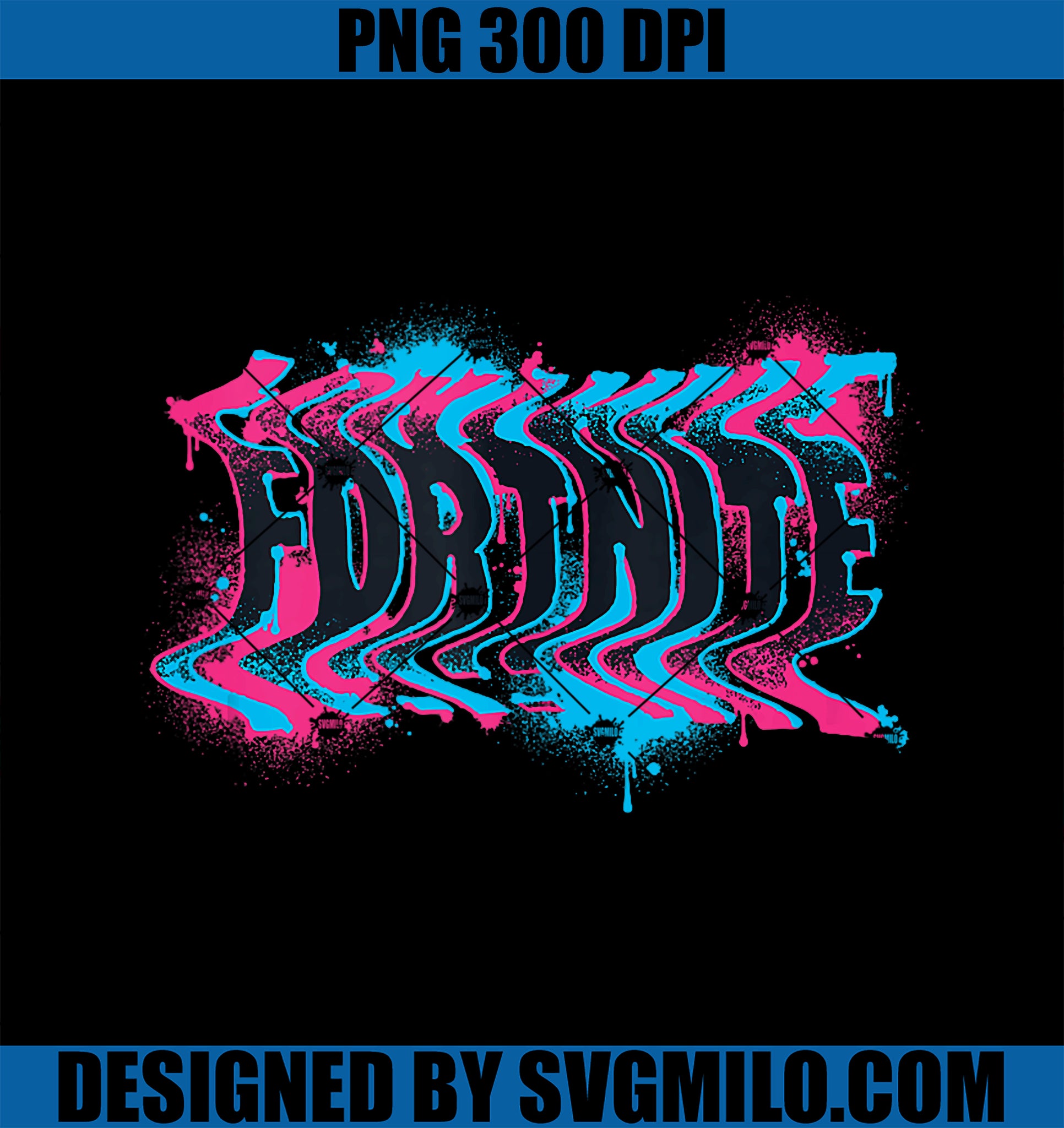 Fortnite Stretched Dripping PNG, Paint Stylized Logo PNG
