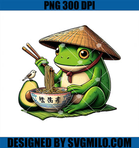 Frog Eating Ramen Kawaii Japanese Noodles PNG