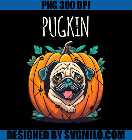 Funny Dog Halloween PNG, Pug Pumpkin PNG, Pugkin PNG