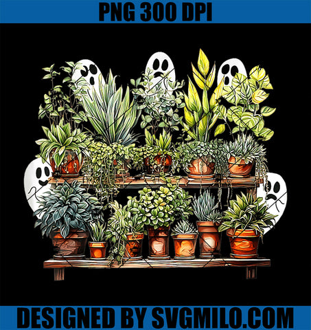 Funny Ghost PNG, Ghost Plant Lady Halloween Ghostly Gardening Plant PNG