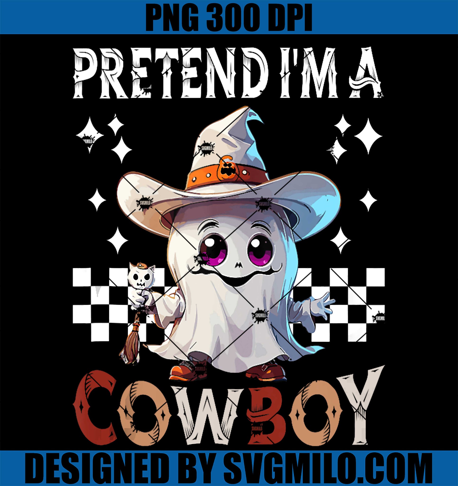 Funny Lazy Halloween PNG, Pretend I'm A Cowboy Last Minute PNG