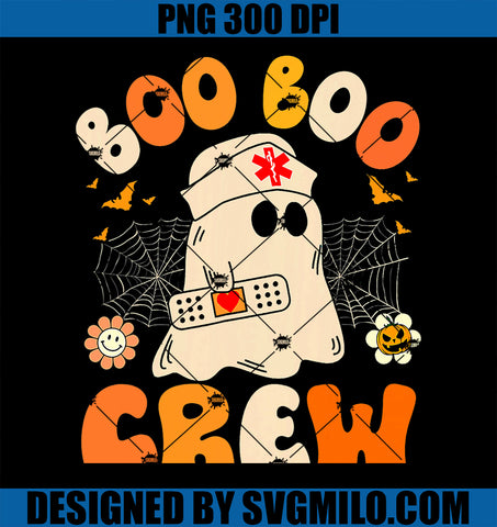 Funny Boo Boo Crew Nurse PNG, Ghost Halloween Nurse PNG