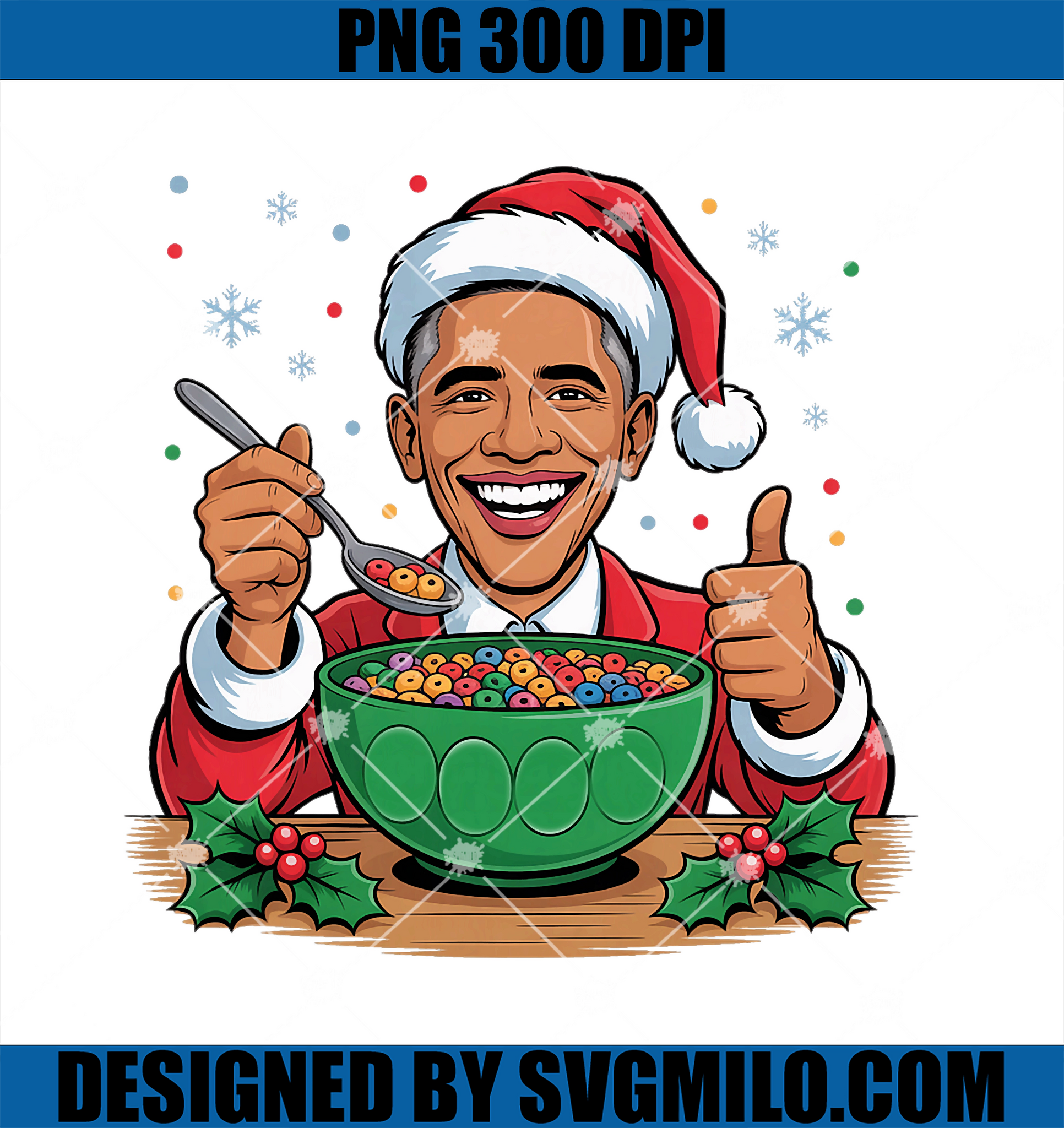 Funny Christmas 2026 PNG, Obama 2028 Santa Claus Patriotic USA PNG