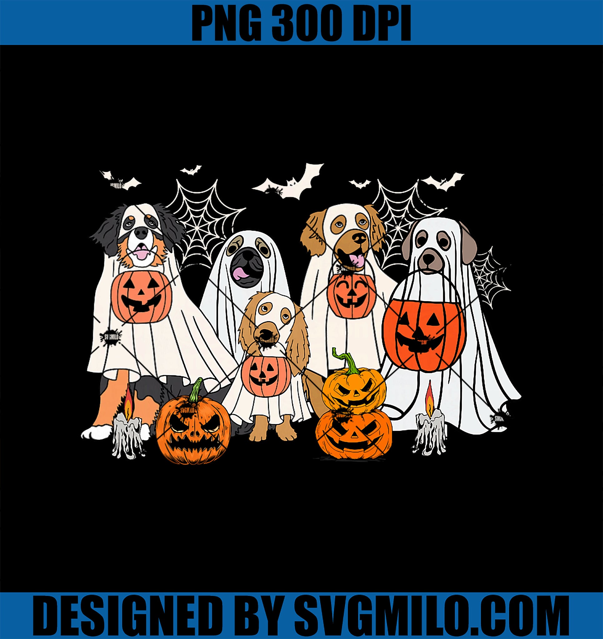 Funny Dog Dressed PNG, As Ghost Halloween PNG