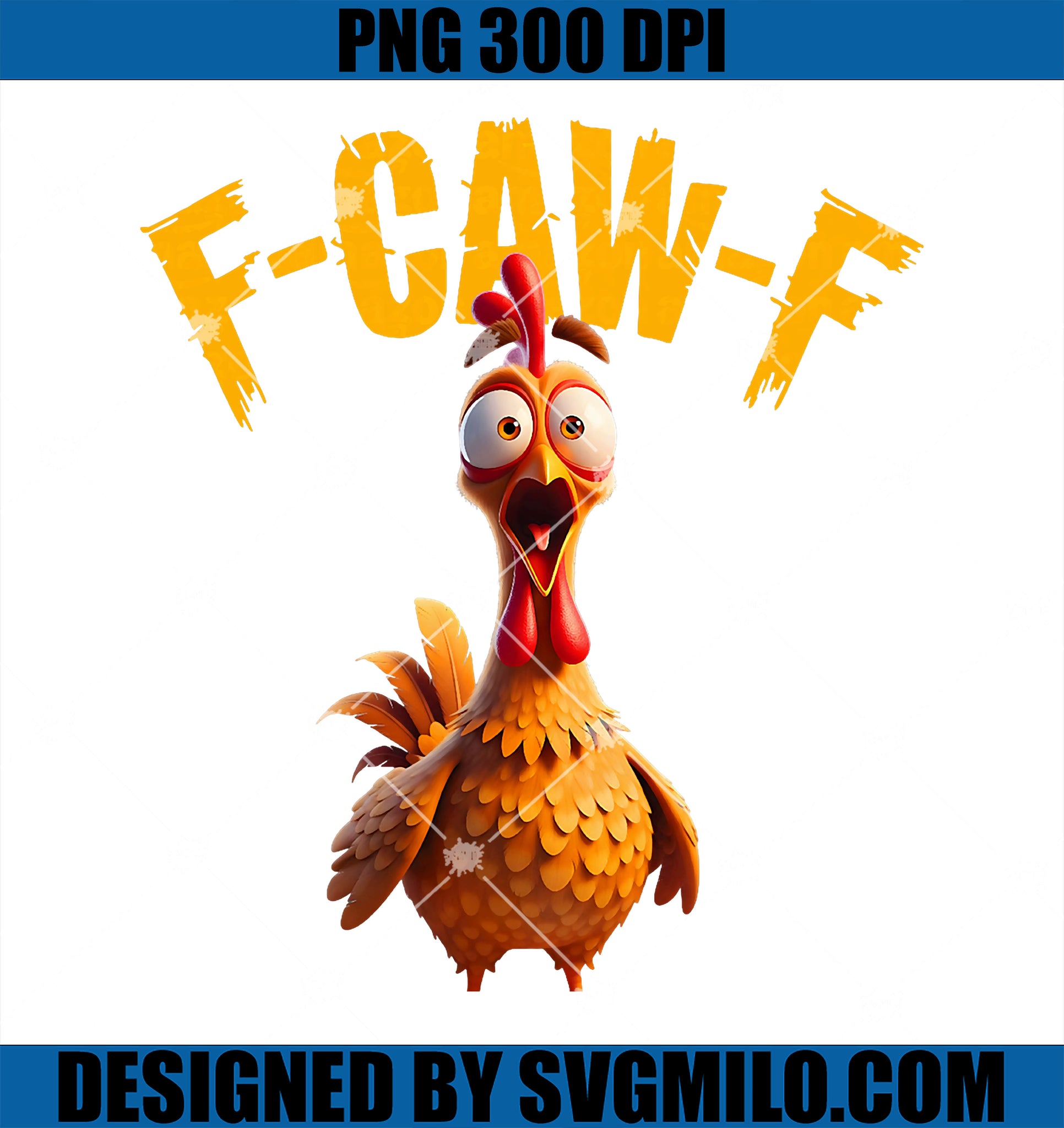 Funny F Caw F Chicken PNG, Rooster Cawing F-Caw-F Saying Pun PNG