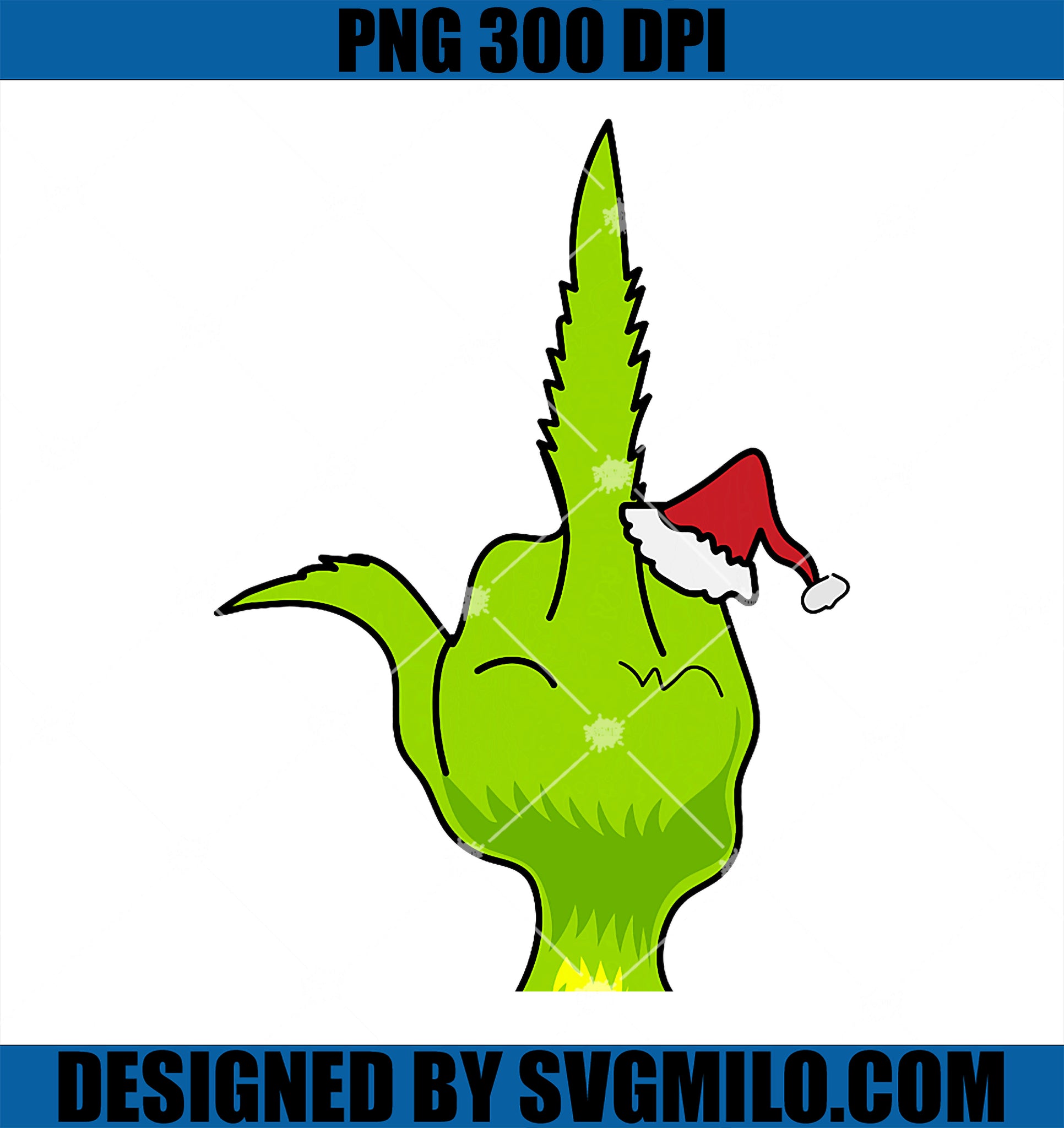 Funny Green Hand Middle Finger Xmas Santa PNG