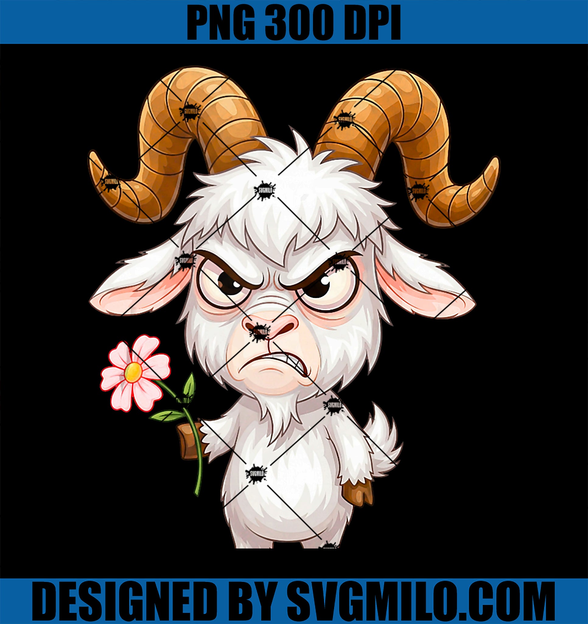 Funny Grumpy Goat PNG, Farm Animal Design Gift PNG