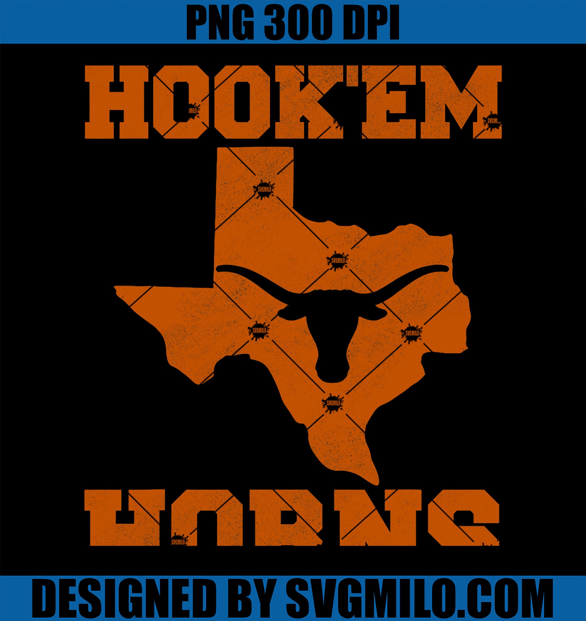 Funny Hook’em Horns Texas State Proud Texans Orange PNG