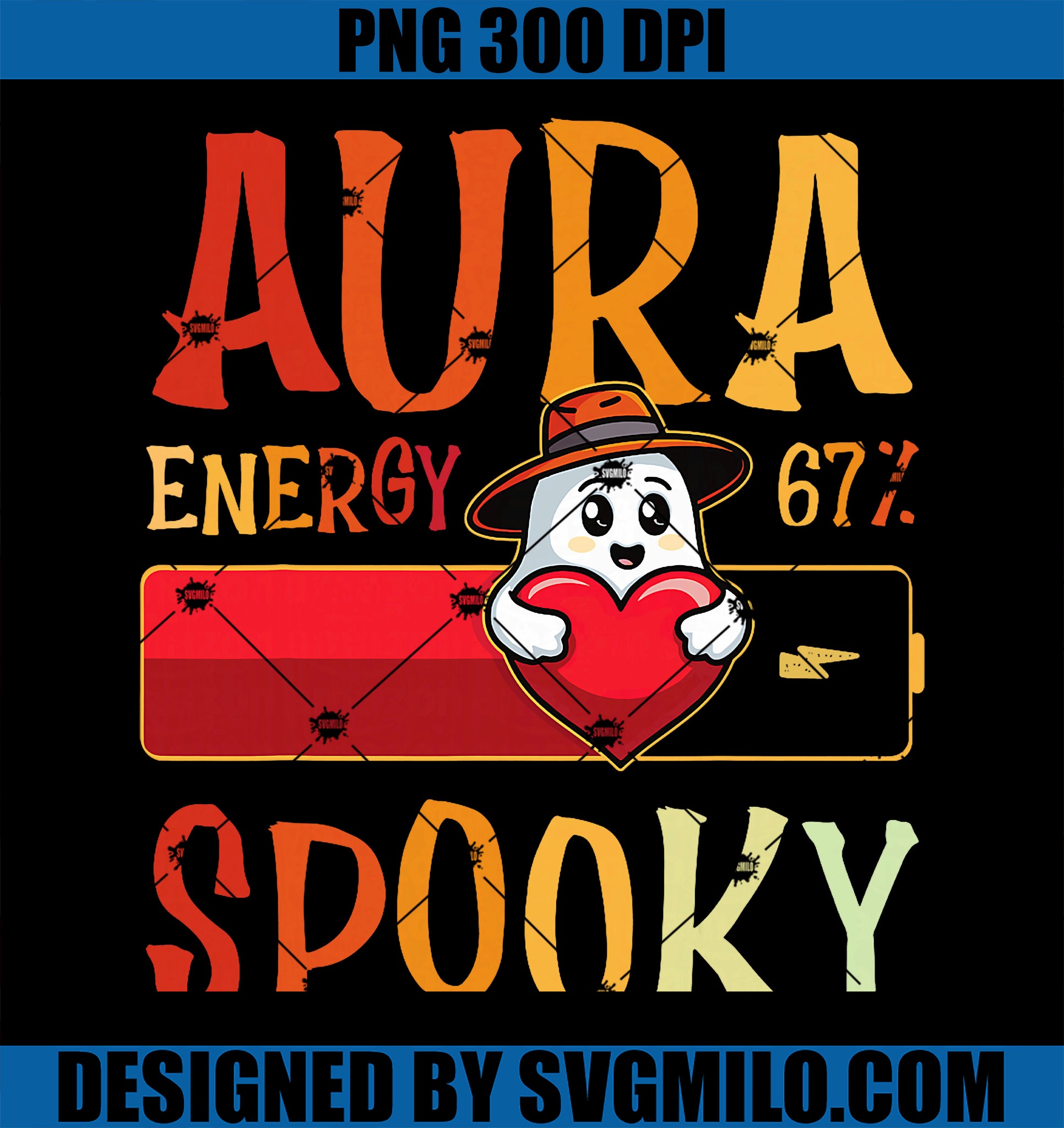 Funny Humor Aura Energy 67 Spooky Retro PNG, Cute Ghost Halloween PNG, image size:1932x2048