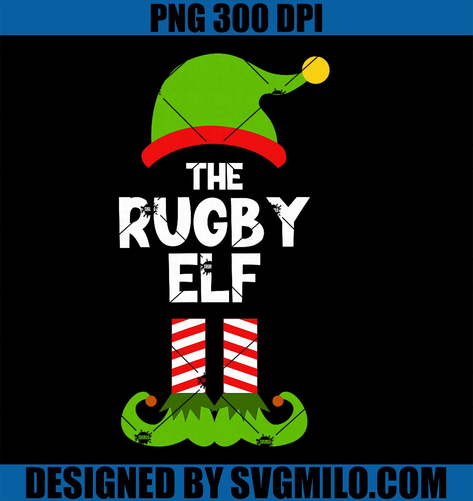 Funny I'm The Rugby Elf PNG, Christmas Xmas Player PNG