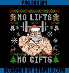 Funny No Lifts No Gifts PNG, Ugly Christmas Workout Powerlifting PNG