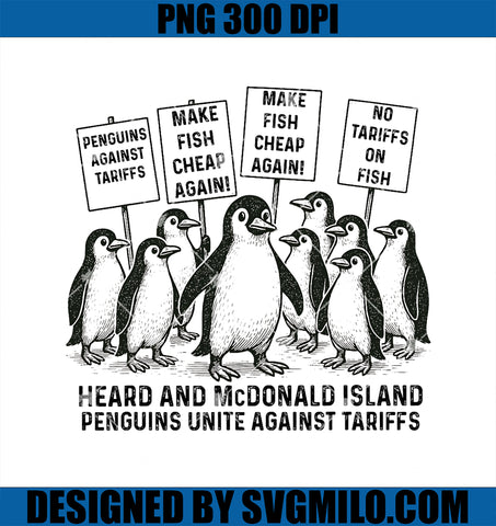 Funny Penguins Against Tariffs PNG, Heard Island Penguin Resist PNG