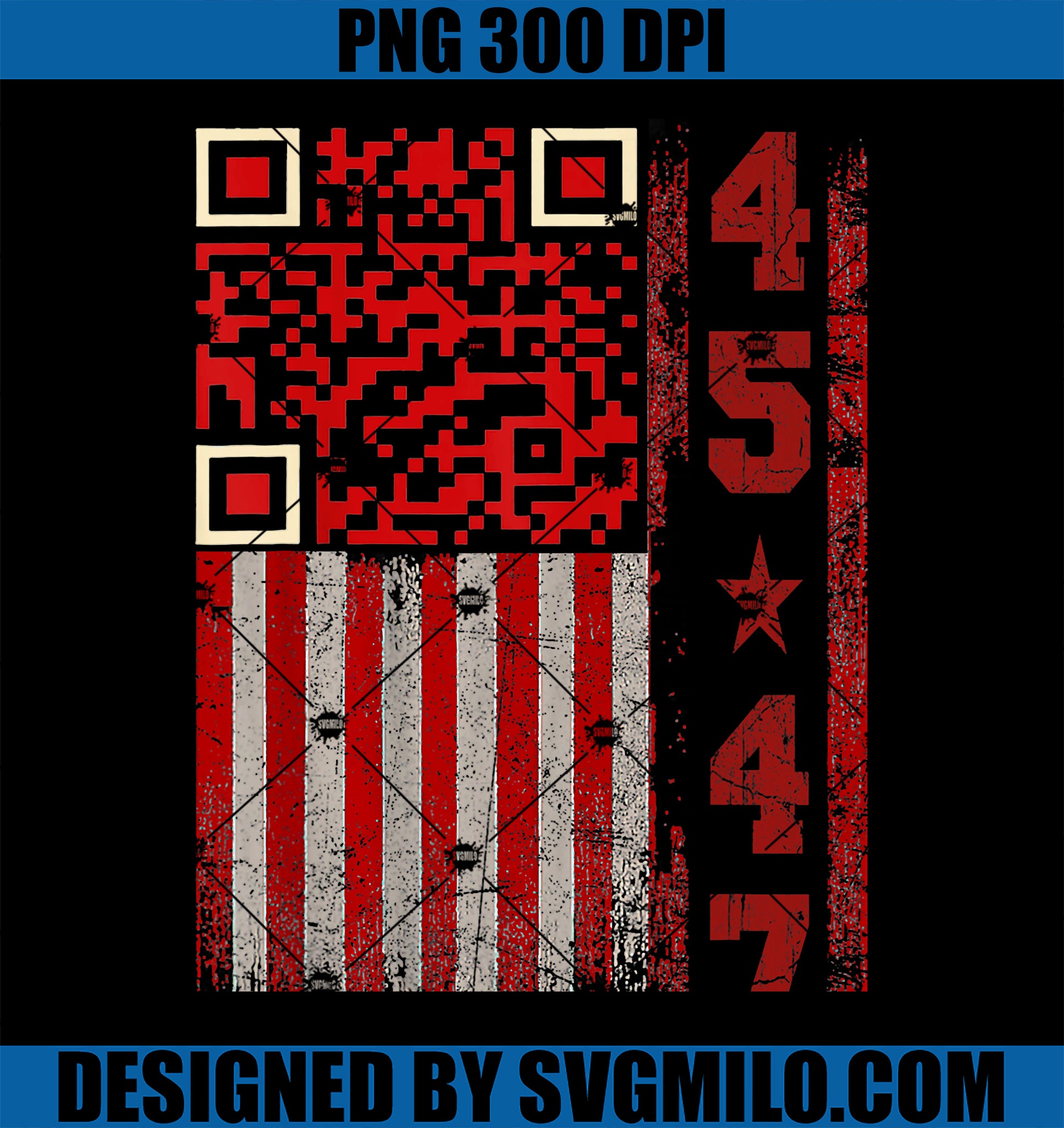 Funny QR Scan Me President Trump 45-47 Trump Dancing Code PNG