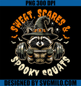 Funny Raccoon Weightlifter Bodybuilder Gym Lovers Halloween PNG