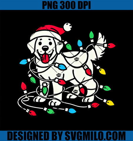 Funny Santa Labrador Retriever Christmas Light Dog Lover PNG