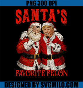 Funny Santa’s Favorite Felon Trump Christmas PNG