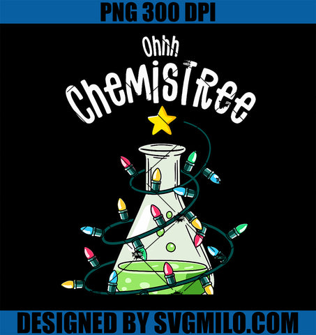 Funny Science Teacher Oh Chemistree Chemistry Christmas PNG