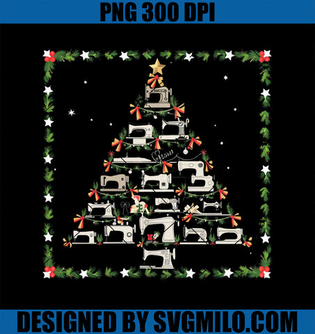 Funny Sewing Machine Christmas Tree Christmas Ornament PNG