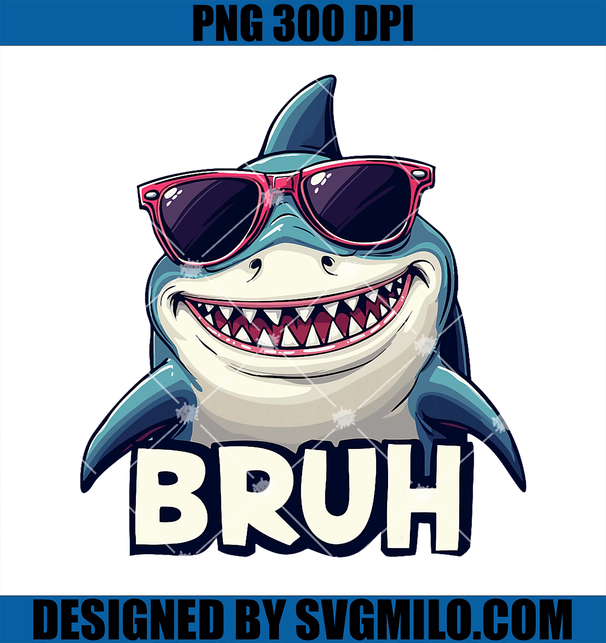 Funny Shark Meme BRUH Teenager PNG