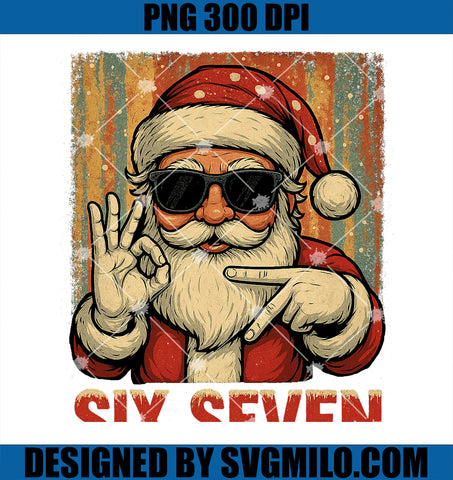 Funny Six Seven Meme PNG, Christmas Cool Santa Saying 6 7 PNG