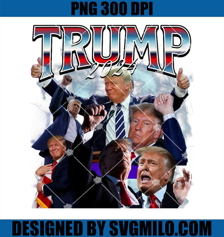 Funny Trump 2024 Campaign 90s Rap Trendy Bootleg Style PNG