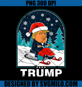 Funny Trump Rides Again Snowmobile PNG, Fun Winter Humor 2024 PNG