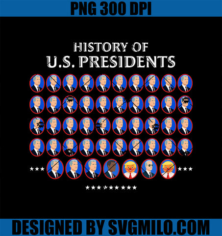 Funny US Presidents History 1 t0 47 Trump Clown Caricature PNG