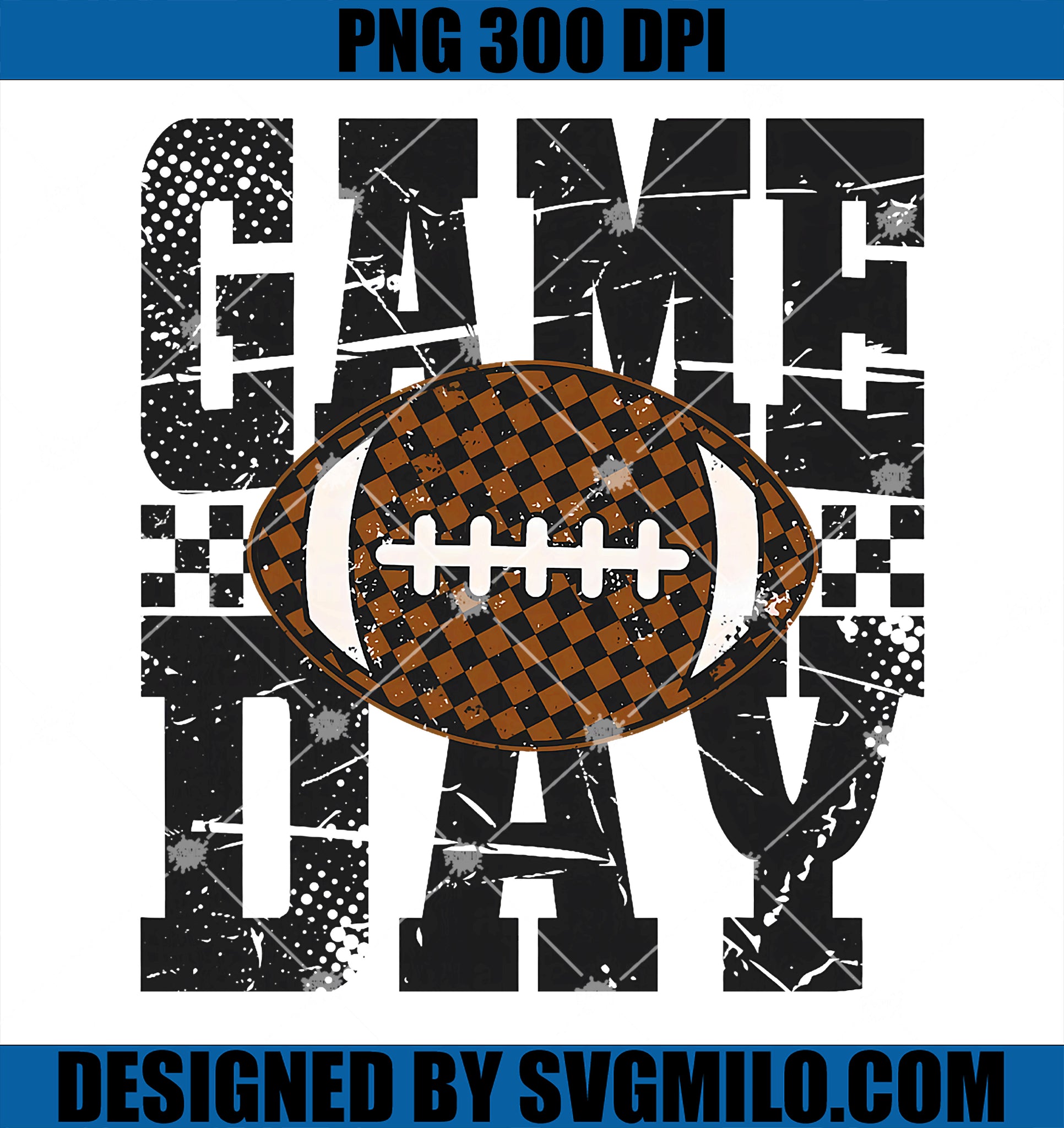 Game Day Checkered PNG, Football Touchdown Season PNG
