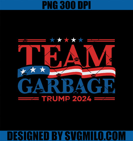 Garbage for Trump 2024 USA Flag Vintage PNG