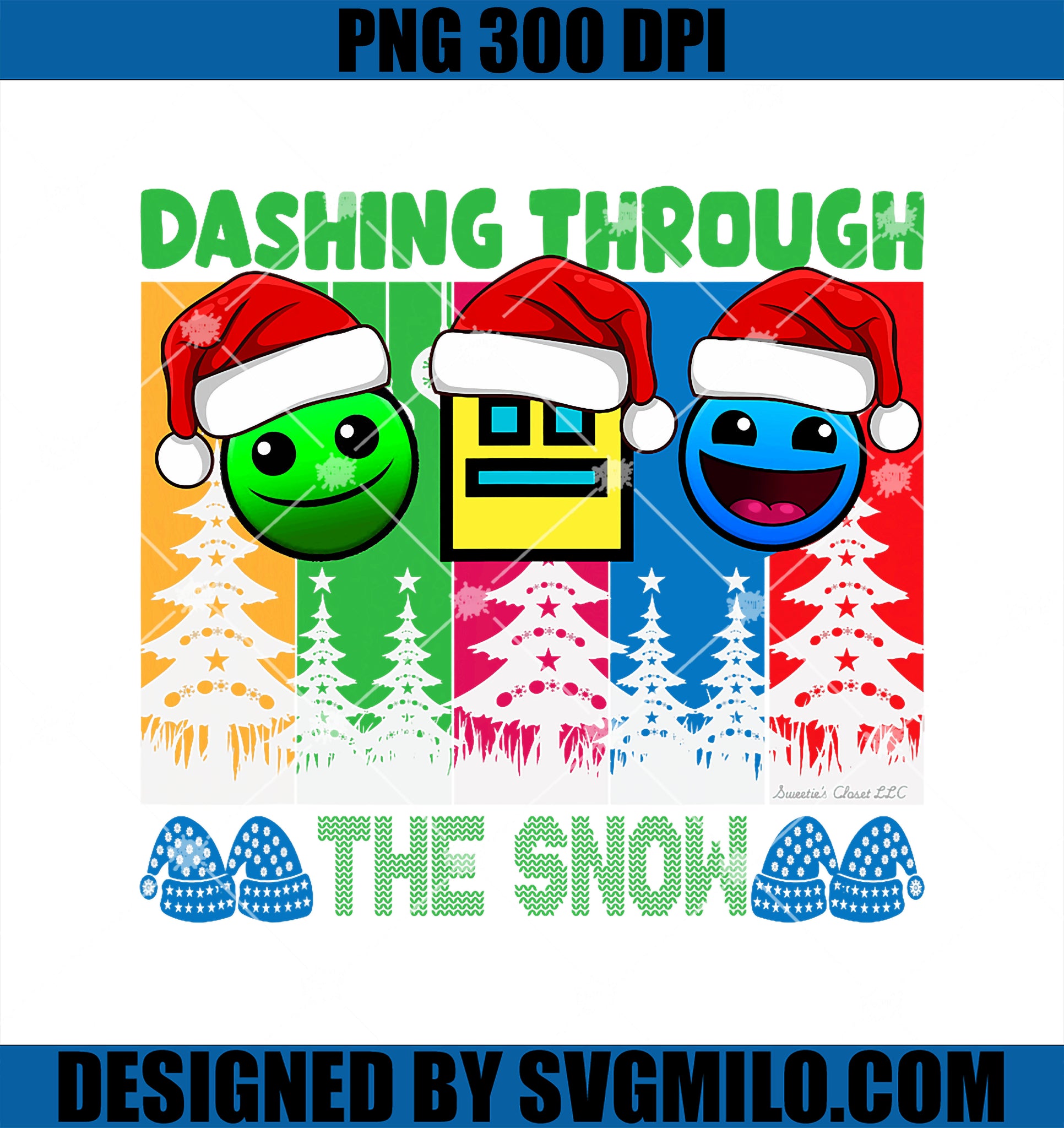 Geometry Dashing Through The Snow Sleep Dash Game Christmas PNG