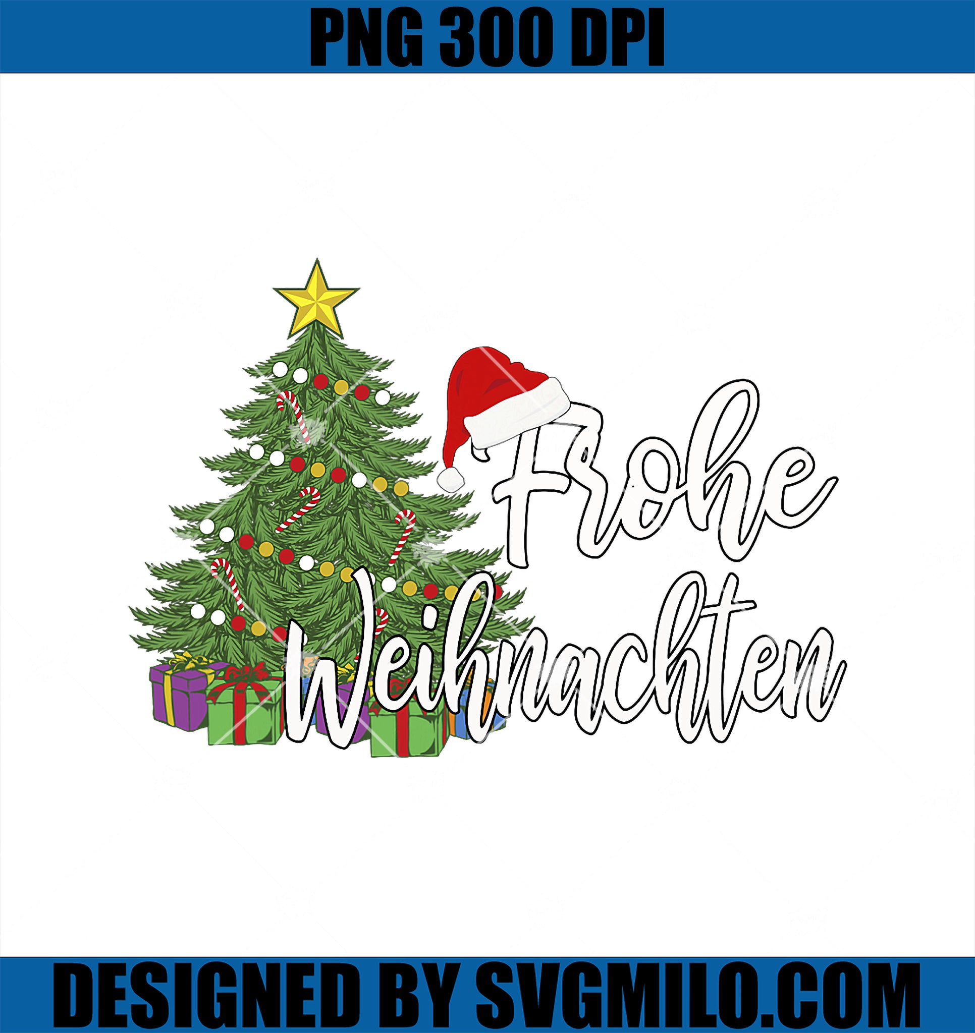 German Matching Present Merry Christmas Frohe Weihnachten PNG