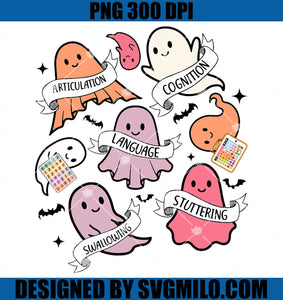 Ghost Friends Halloween AAC SLP PNG, Squad Speech Language PNG