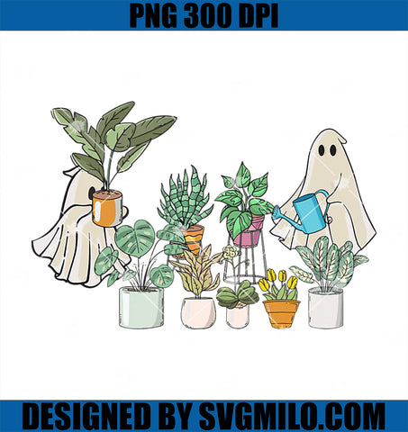 Ghost Plant Lady Halloween PNG, Ghostly Gardening Plant Lover PNG