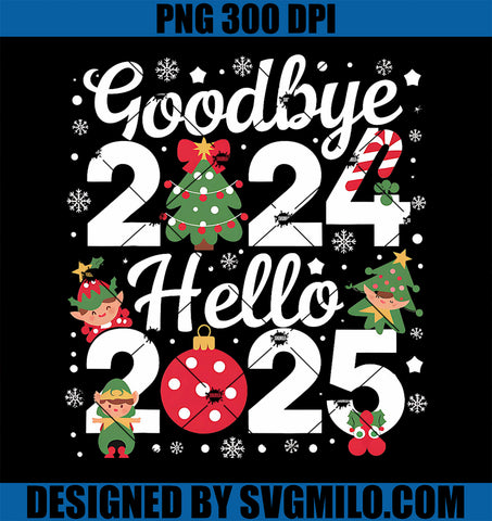 Goodbye 2024 Hello 2025 PNG, Party Family Happy New Year 2025 PNG