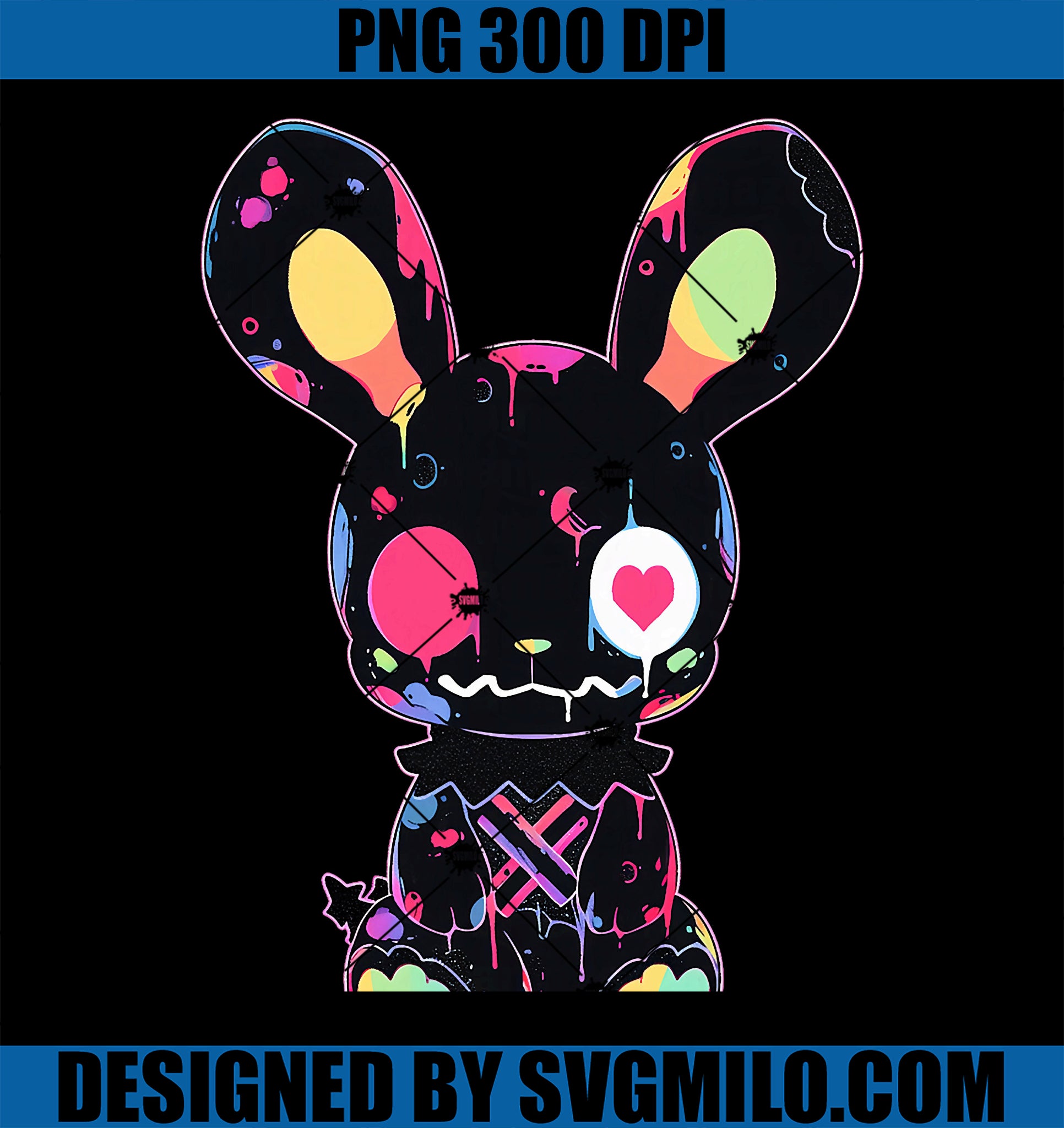 Goth Bunny Kawaii Rabbit Cute PNG, Gothic Outfit E-Girl Grunge PNG
