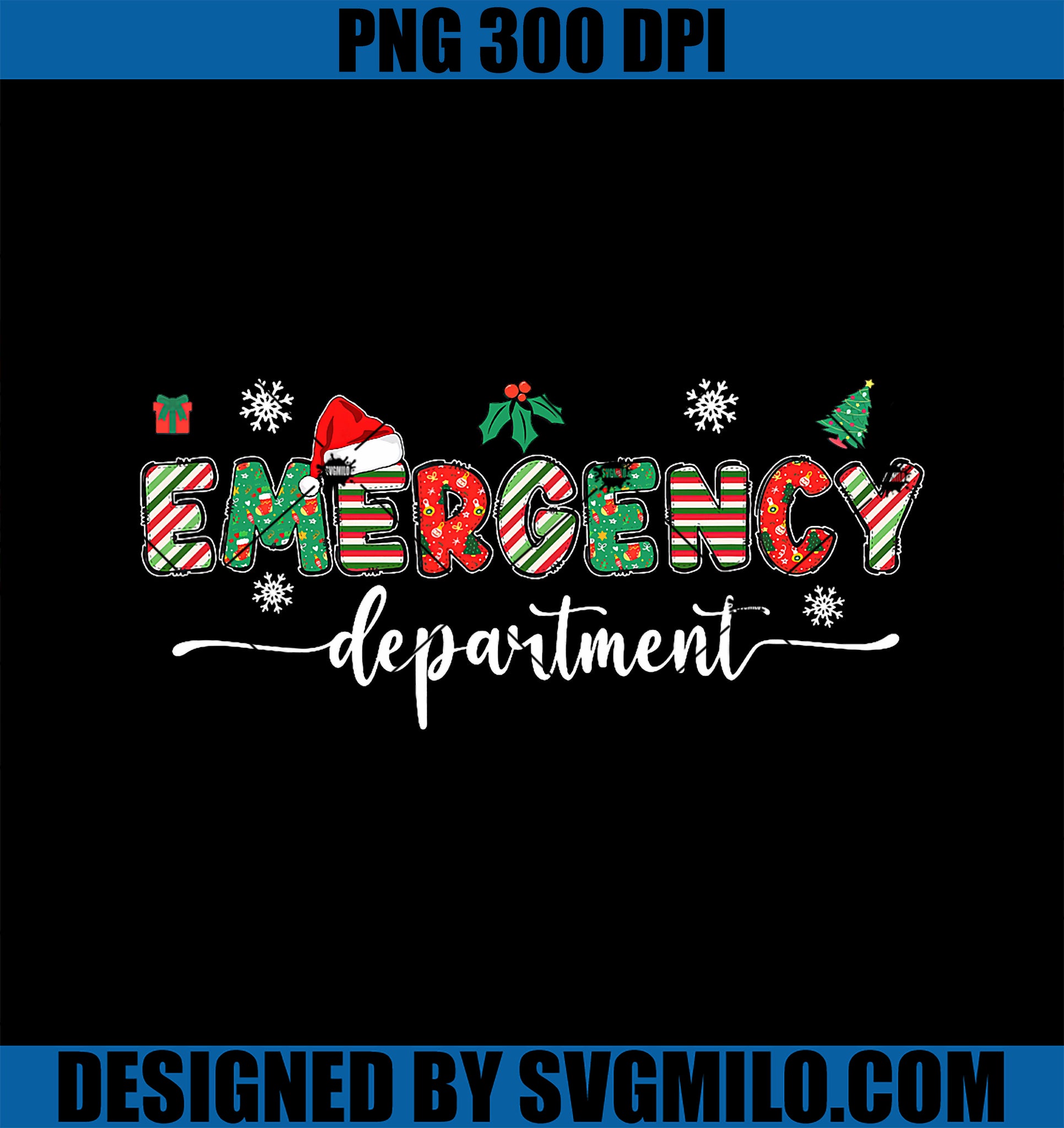 Groovy Emergency Department Christmas Santa ER Crew Nurse PNG