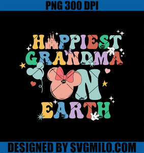 Groovy Happiest Grandma On Earth PNG