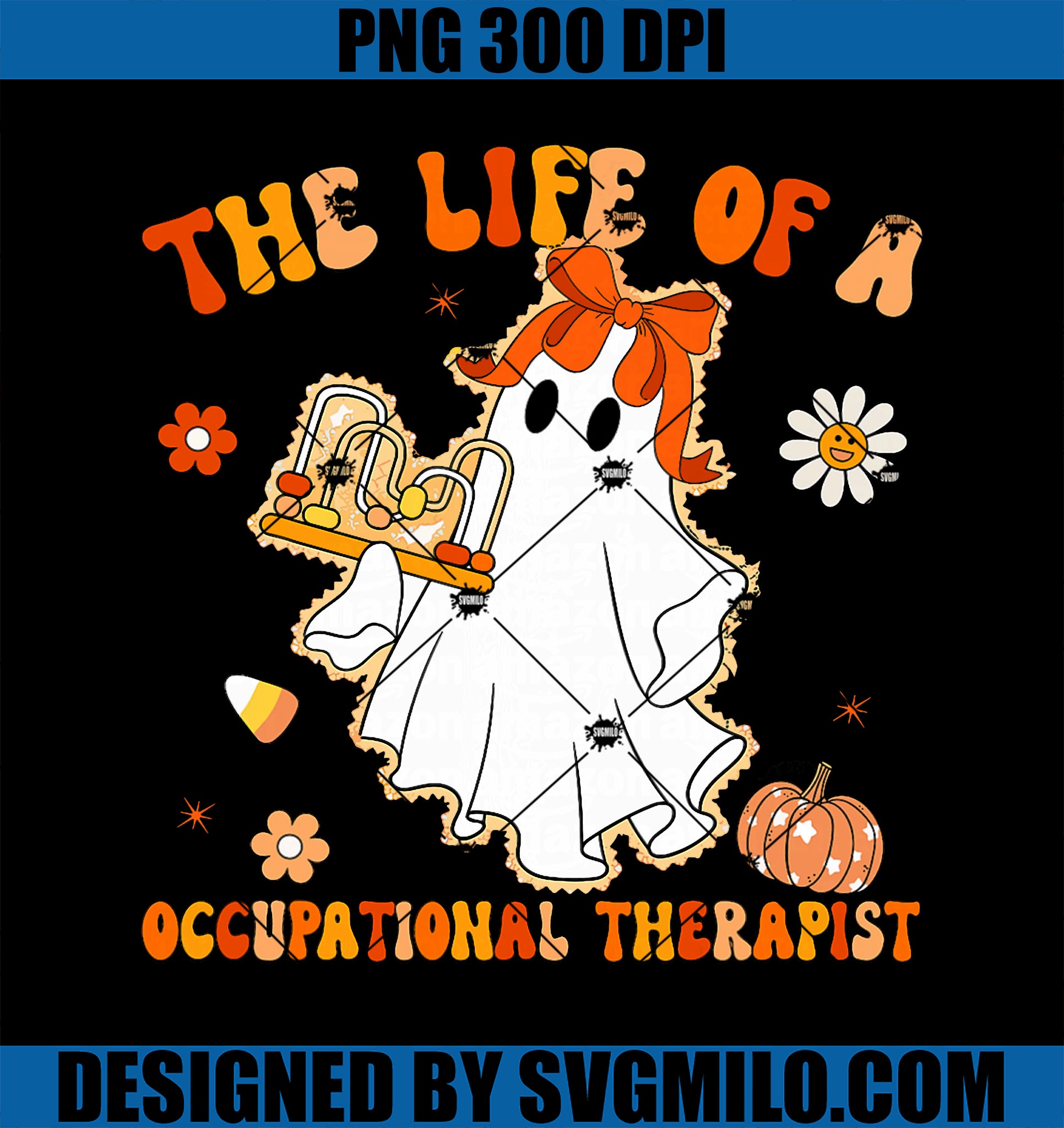 Groovy Life Of A OT PNG, Occupational Therapist Ghost Halloween PNG
