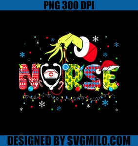 Groovy Nurse Christmas PNG, Xmas Santa RN CNA ICU Scurb PNG