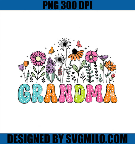 Groovy Wildflower Grandma PNG, Floral Grandma Mother's Day PNG